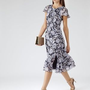ISO Reiss Painted Bloom Floral Blue Dress